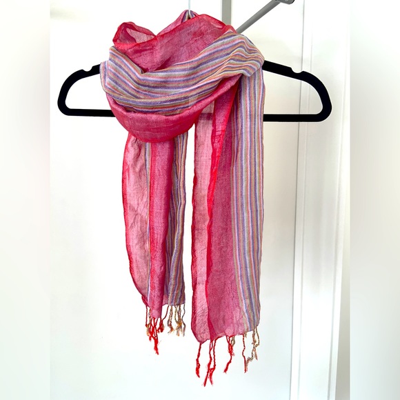 Colorful 60% silk scarf - Picture 2 of 6